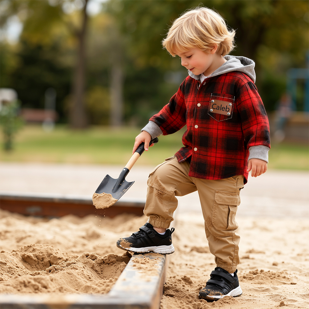 Personalized Kids' Plaid Hooded Shirt Jacket