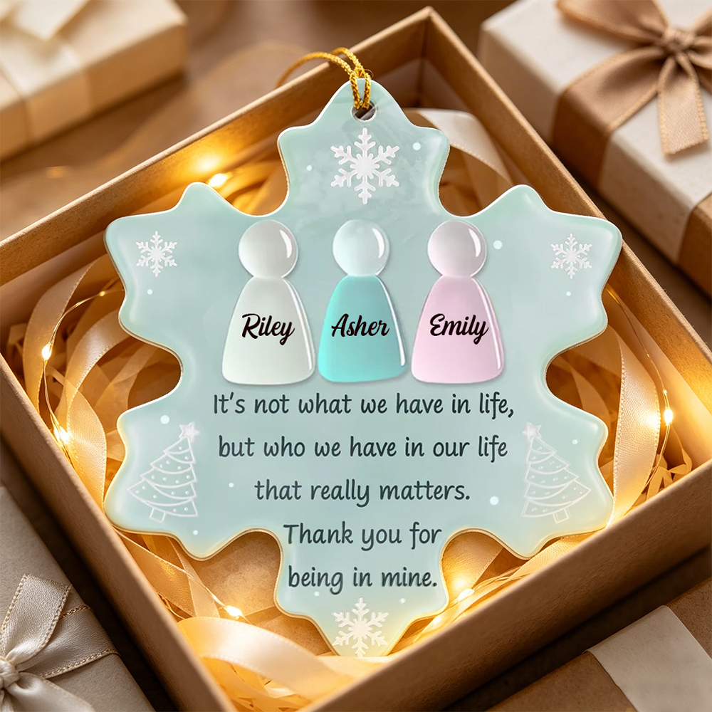 Thank You For Being In Mine Sea Glass - Personalized Sea Glass Custom Name Friendship Keepsake Hanging Decor - Prefect Gift For Family, Friends, Sisters, Brothers