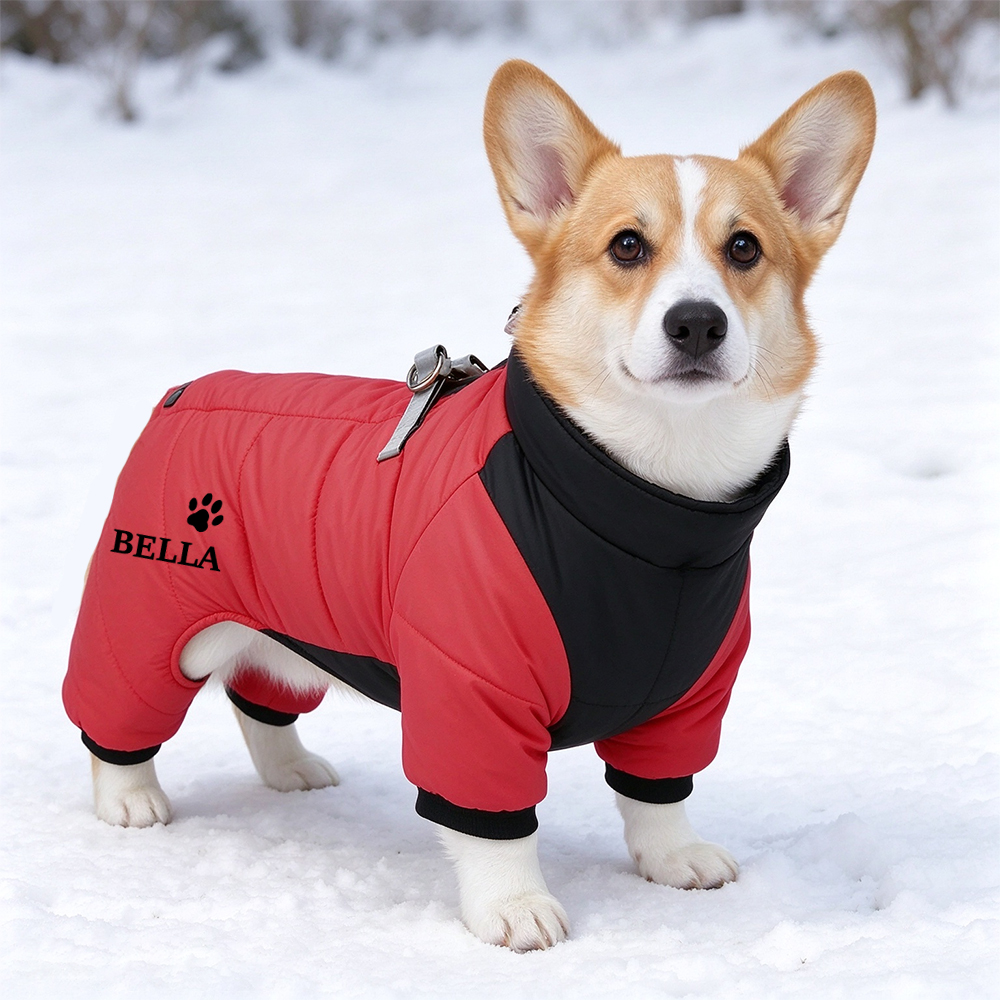 Fleece-Lined Cotton Coat-Personalized Pet Winter Warm Windproof Fleece-Lined Cotton Coat Jacket