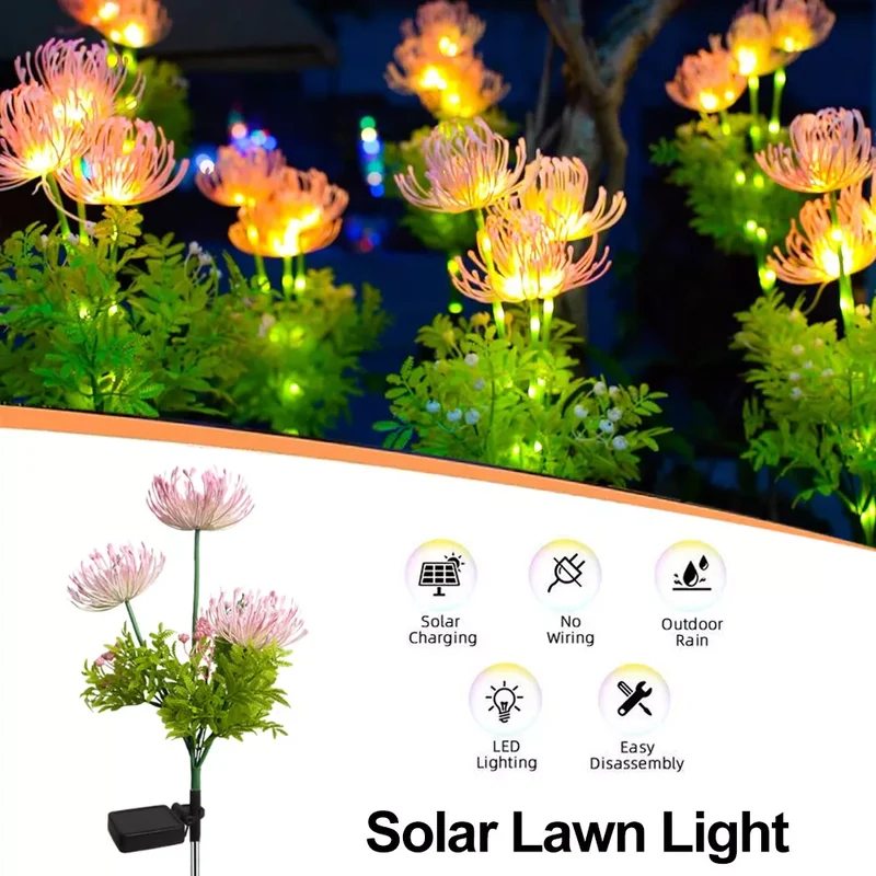 Solar Garden Flowers Lights with Glowing Flowers & Stems