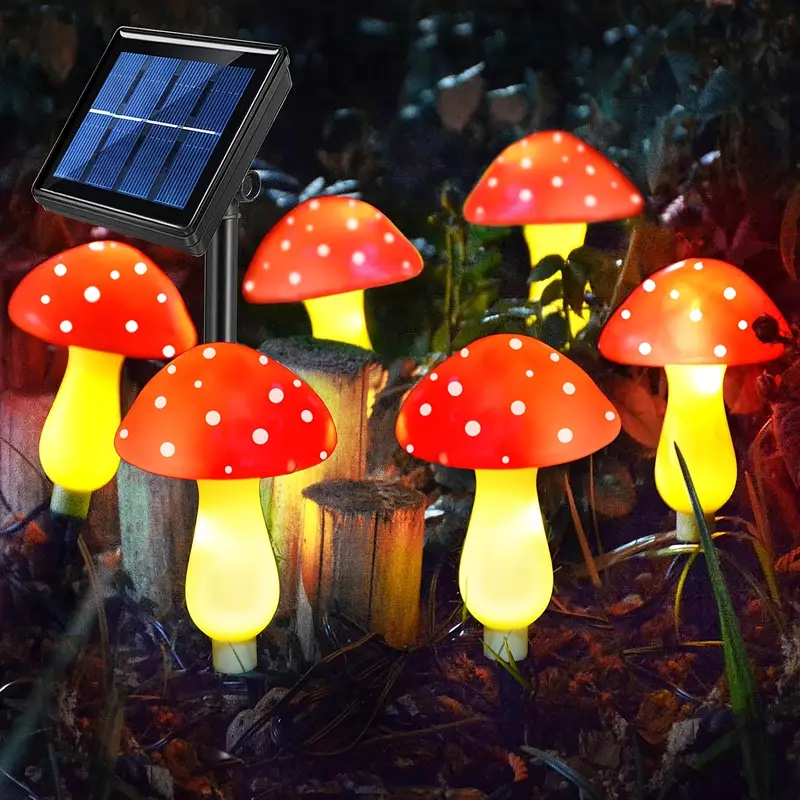 Solar Mushroom Lights Outdoor Garden Decor Lights