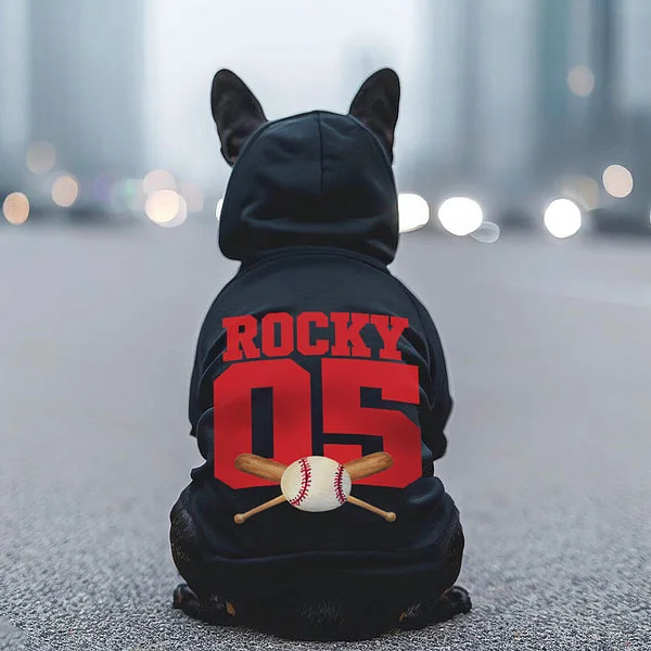 Personalized Multicolor Basketball Football Baseball Dog Hoodie with Name Number