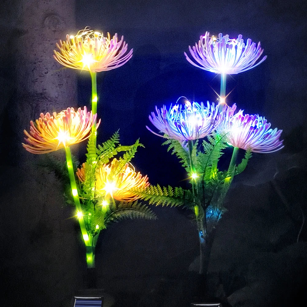 Solar Garden Lights Solar Flowers Lights with Glowing Flowers Stem Solar Lights Outdoor for Yard Garden Decoration Gift