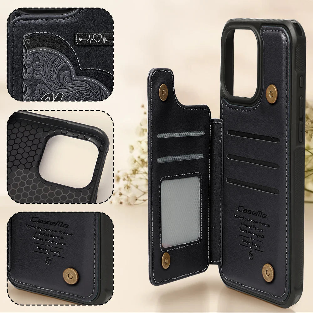 Gift For Mother,Gift For Grandma,Love - Grandma's Mom's Little Sweethearts - Personalized Leather Flip Wallet Phone Case