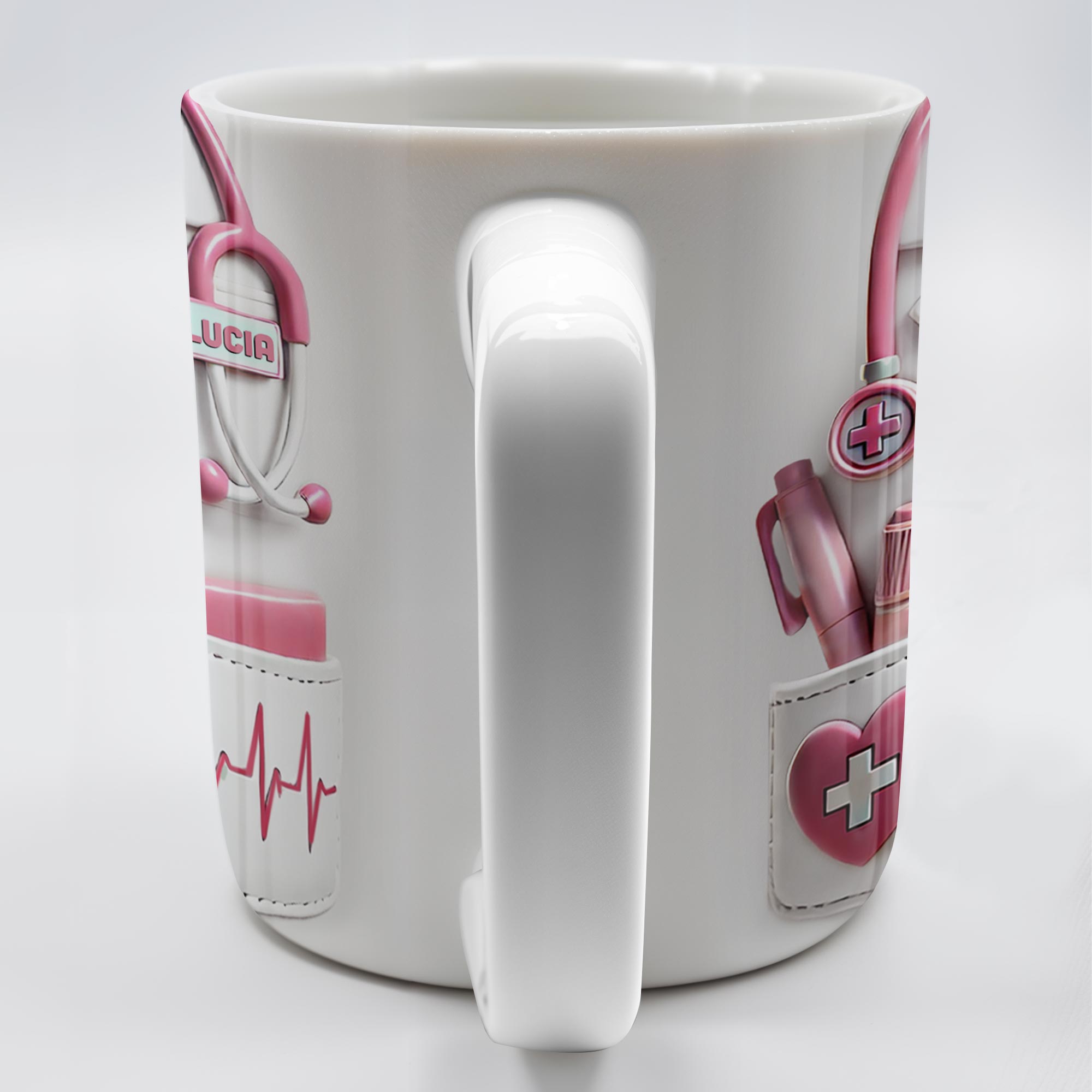 Medical Appreciation Design With Stethoscope and Pocket Details - Personalized Custom Coffee Mug 