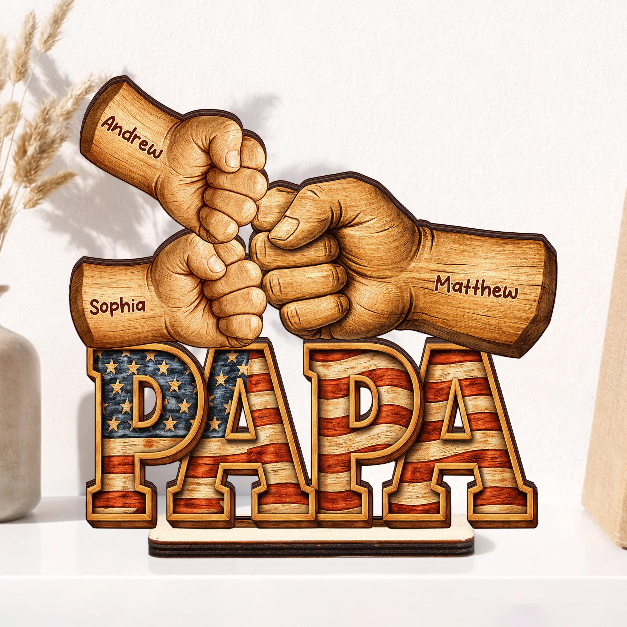 Dad,-Papa,-Pop-Fist-Bumps-With-Kids'-Names-Personalized-Wooden-Plaque-1