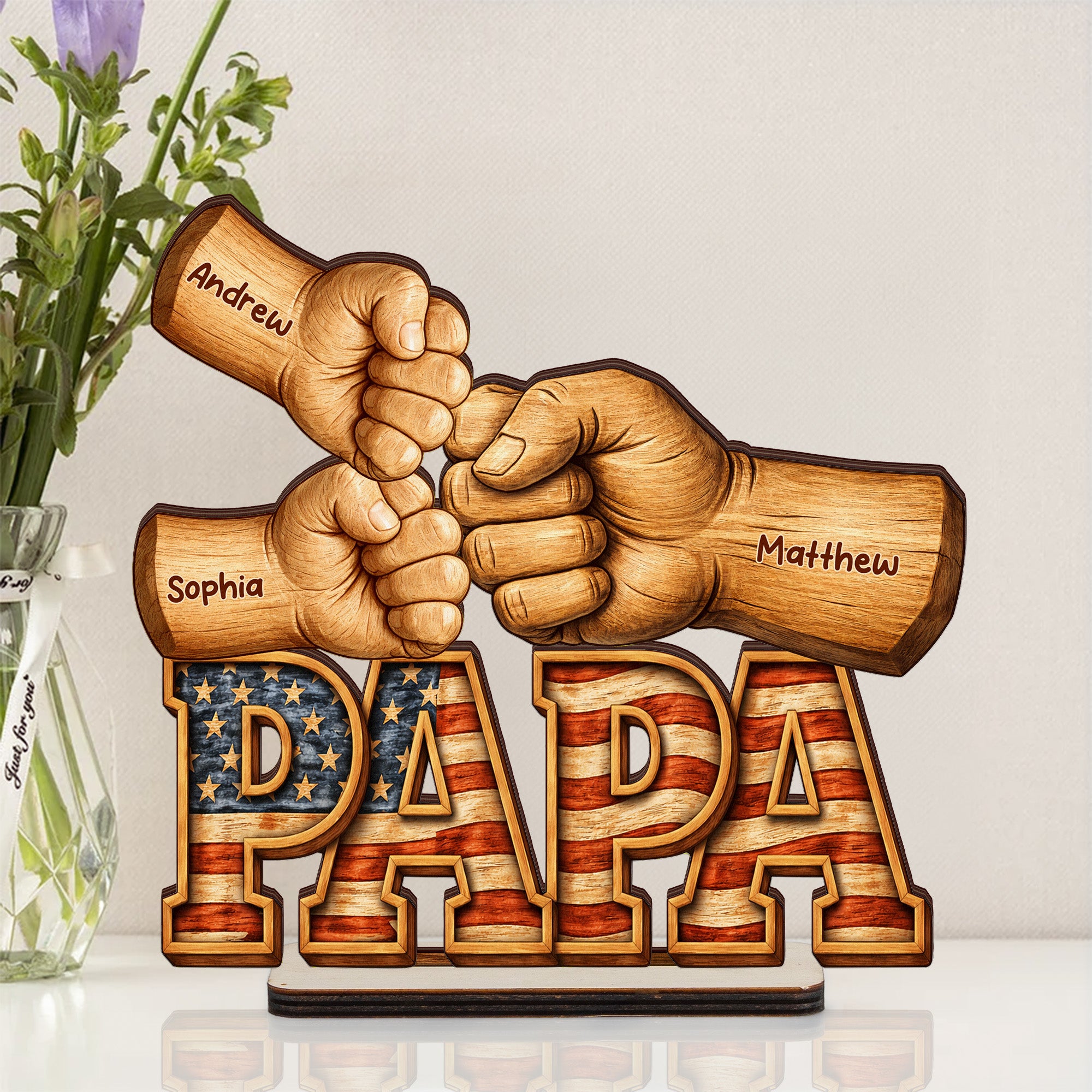 Dad,-Papa,-Pop-Fist-Bumps-With-Kids'-Names-Personalized-Wooden-Plaque-4