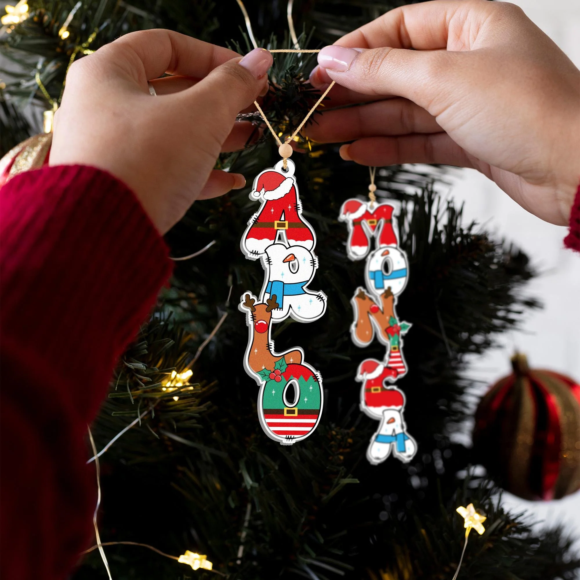  Personalized Christmas Name Letter Ornament 2025, Custom Christmas Tag, Stocking Tag, Custom Reindeer Name Ornament 🎄Free Personalization🎄