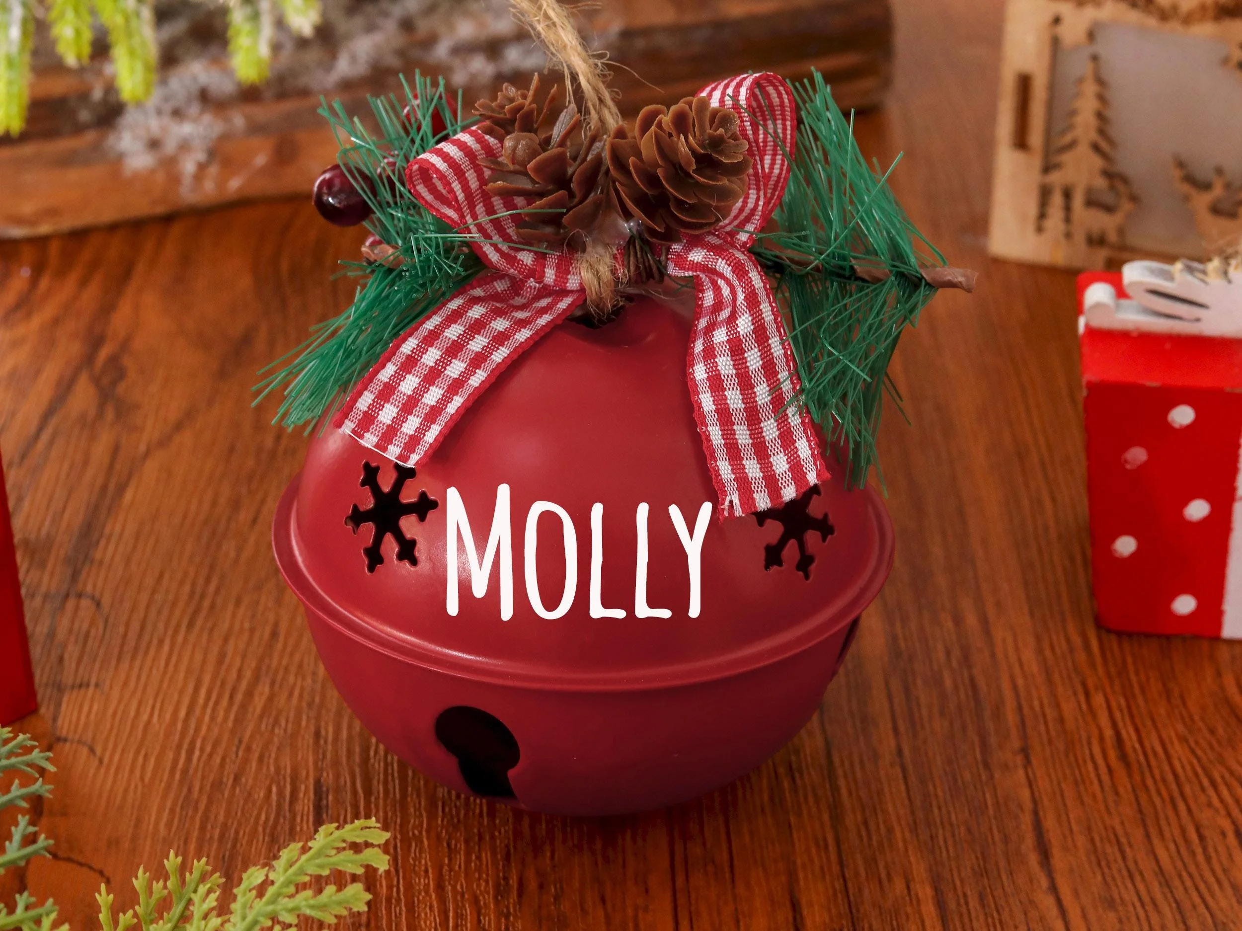 Personalized Jingle Bell Christmas Ornament with Name 2025, Christmas Tree Decor, Festival Party Gift for Kids/Family