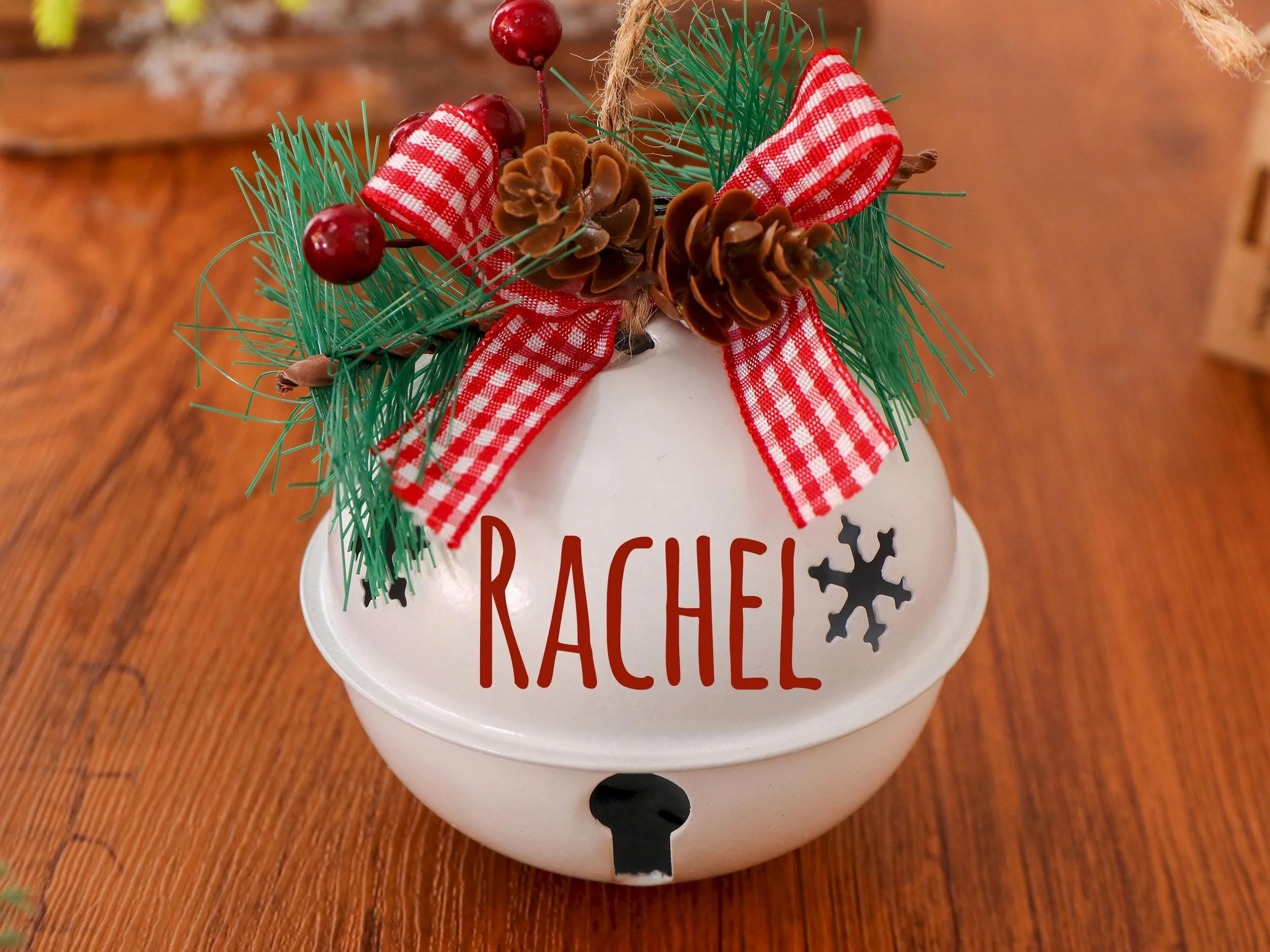 Personalized Jingle Bell Christmas Ornament with Name 2025, Christmas Tree Decor, Festival Party Gift for Kids/Family