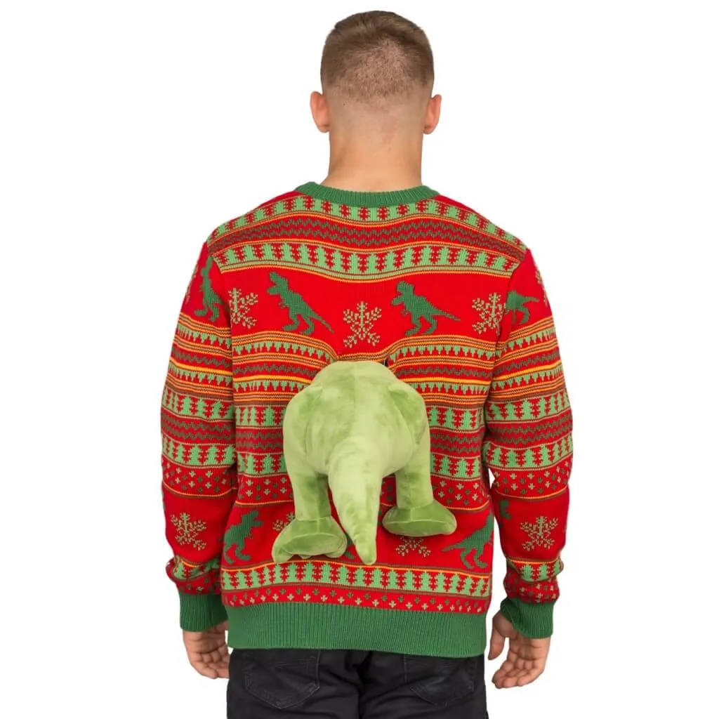 Women's 3D T-Rex Plushie Ugly Christmas Sweater