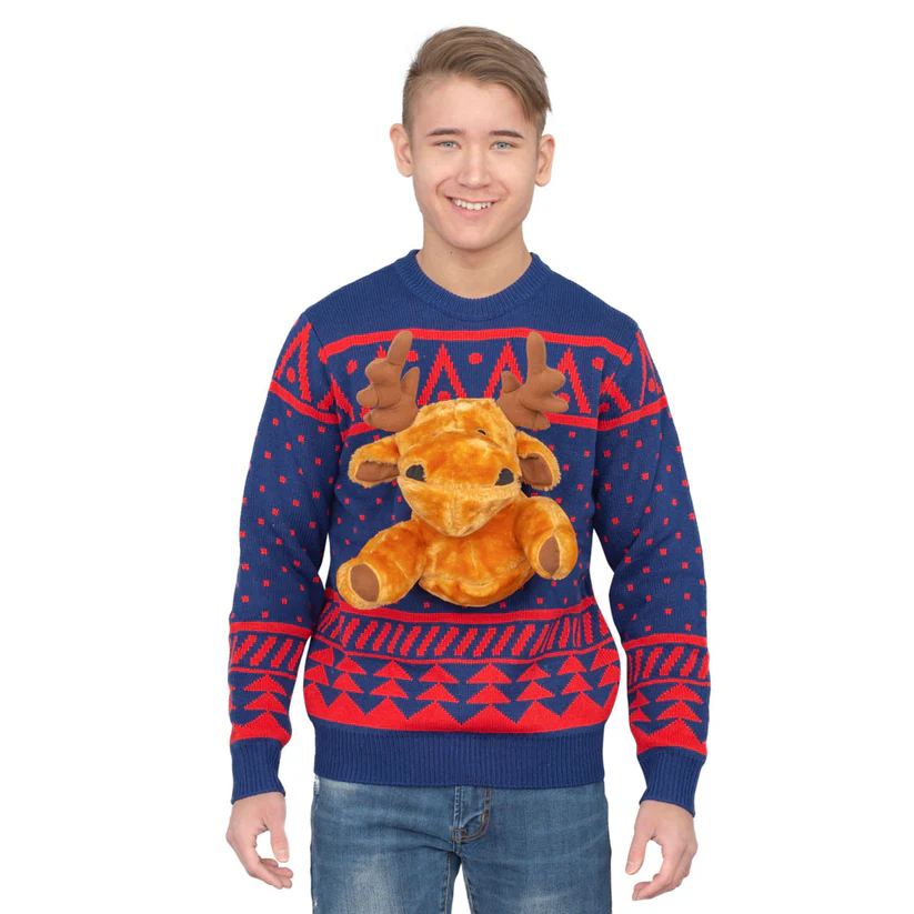 3D T-Rex Plushie Ugly Christmas Sweater