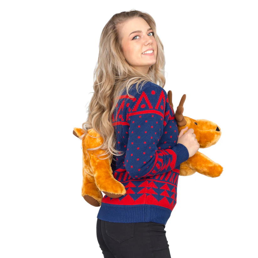 3D T-Rex Plushie Ugly Christmas Sweater