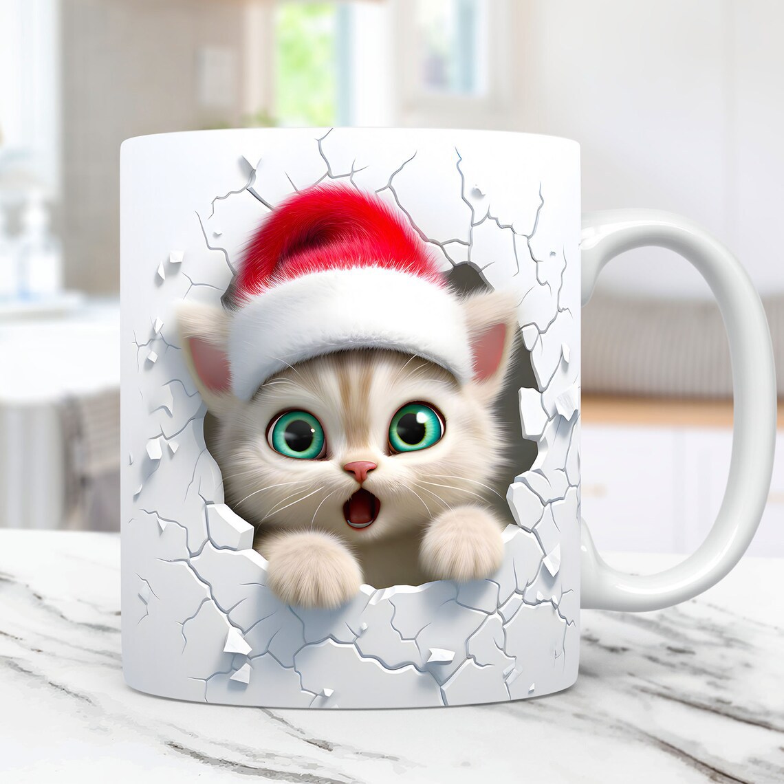 Charming 3D Cat Art Coffee Mug 