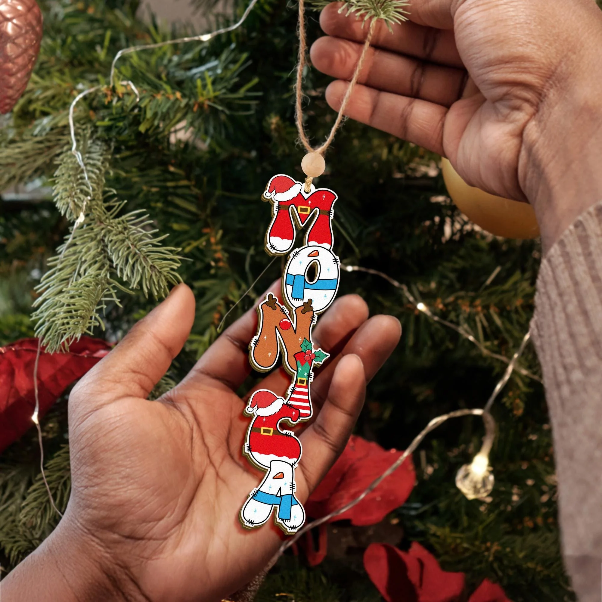  Personalized Christmas Name Letter Ornament 2025, Custom Christmas Tag, Stocking Tag, Custom Reindeer Name Ornament 🎄Free Personalization🎄