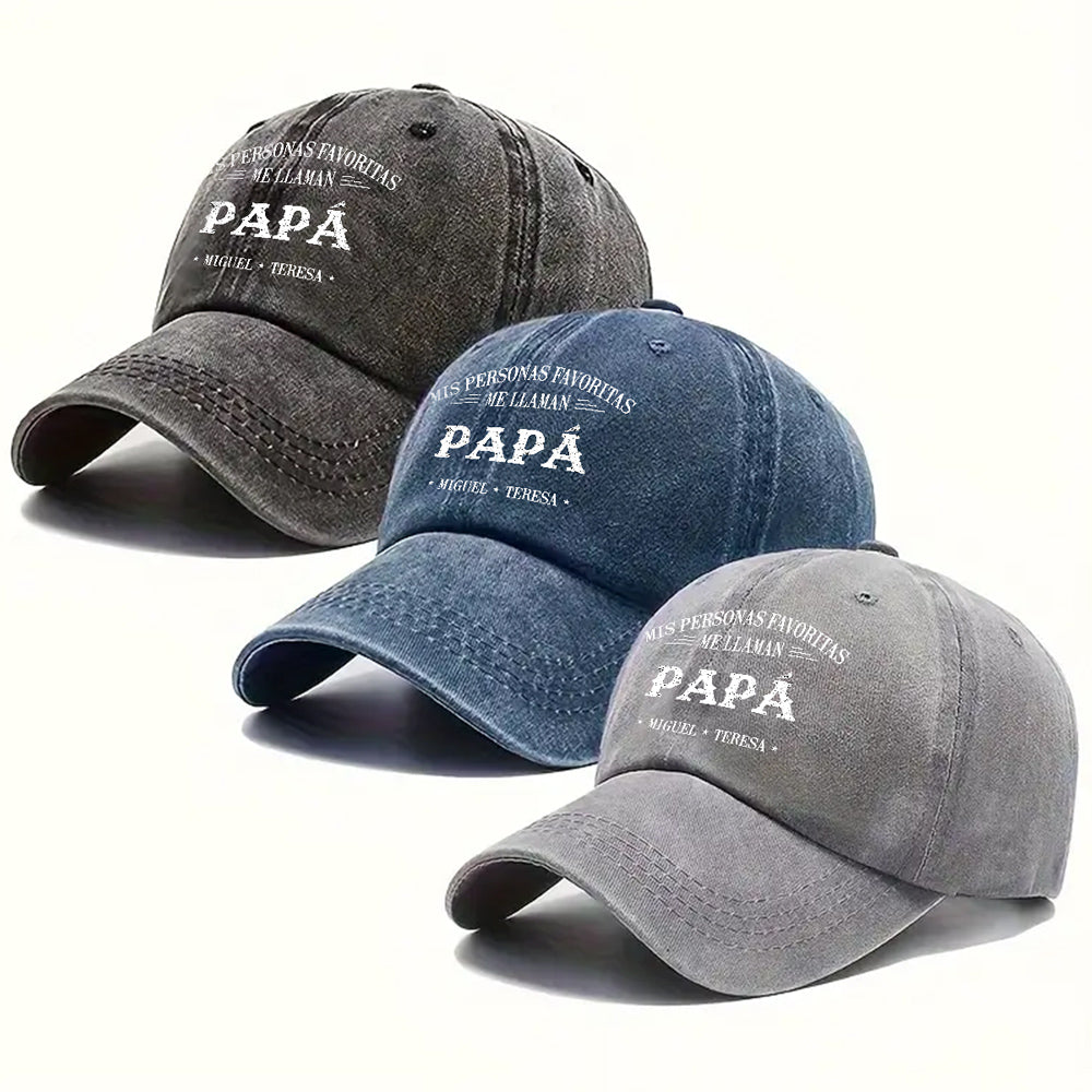 Mis Personas Favoritas Me Llaman - Gorra de Mezclilla Vintage Lavada Personalizada