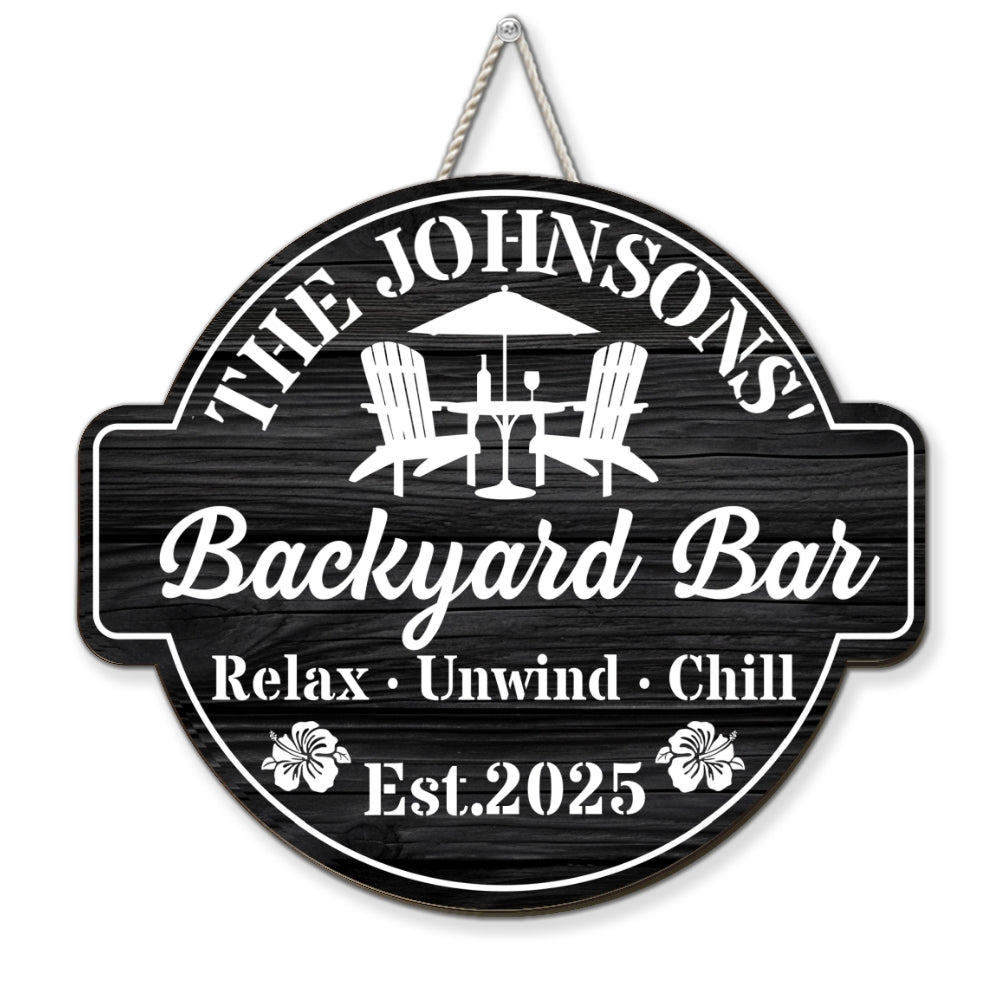 Welcome To Our Backyard Oasis - Personalized Custom Wood Sign