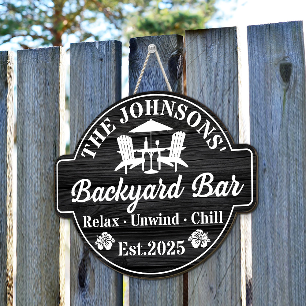 Welcome To Our Backyard Oasis - Personalized Custom Wood Sign