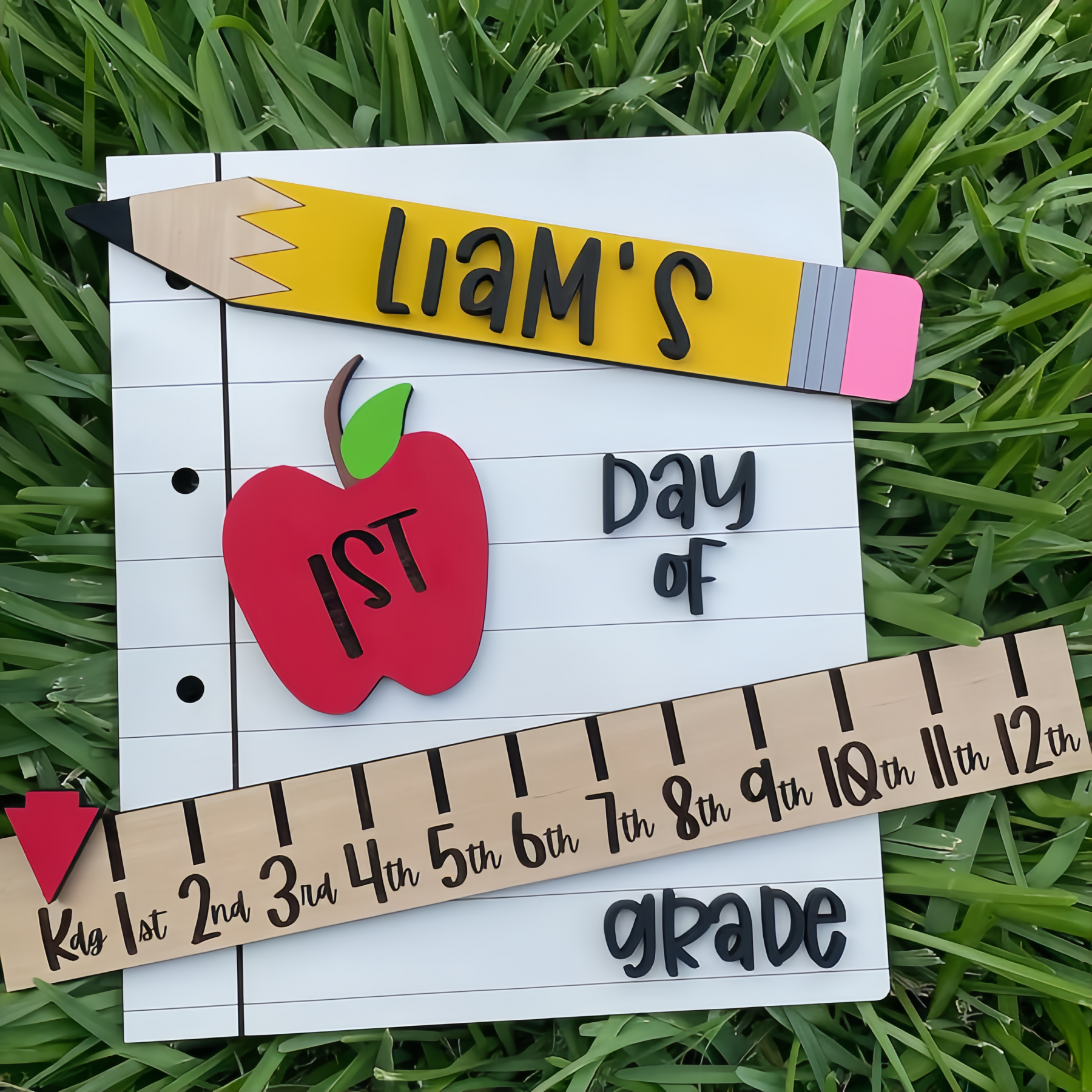 Personalized First/100th/Last Day of School Interchangeable Back to School Sign Prop For Kids Gift Ideas