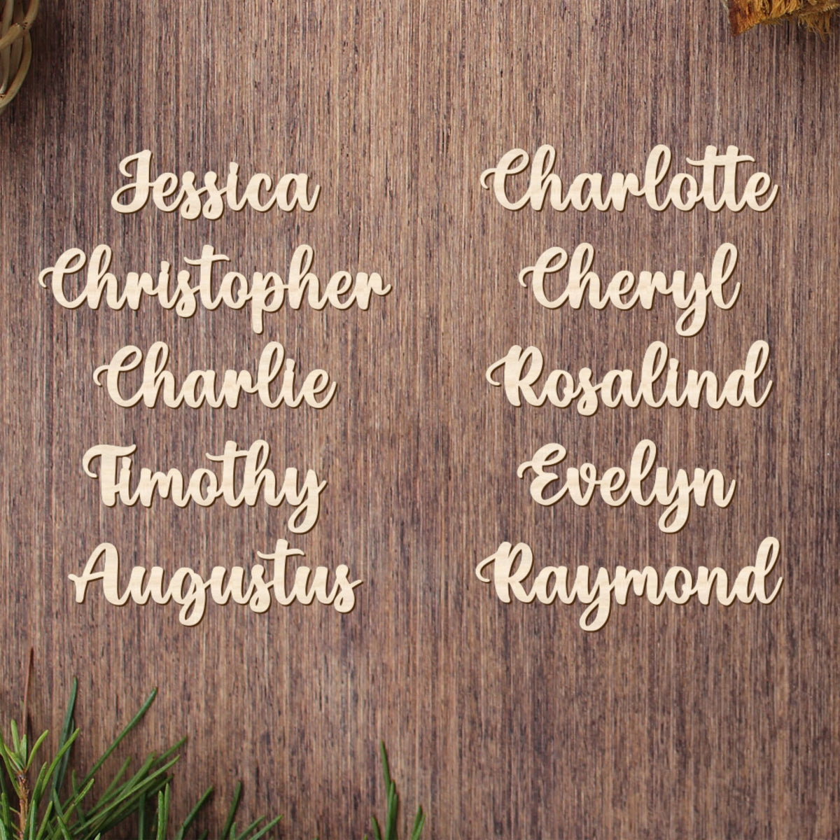 Set Of Christmas Stocking Wooden Name Tags, Gift For Family, Christmas Decoration-Stockings are included
