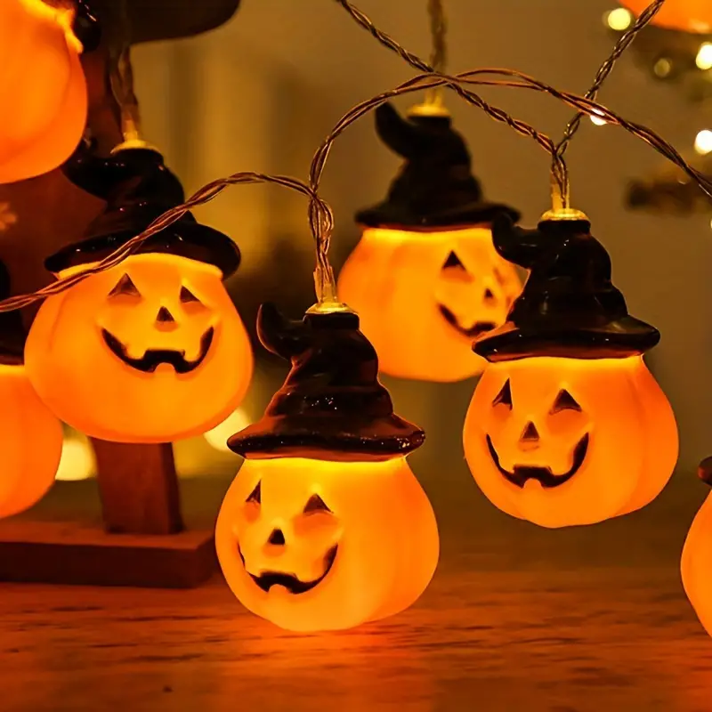 1pc halloween demon light strings 10leds fairy lights pumpkin shape christmas party garden doors and windows autumn decoration 1 5m details 0