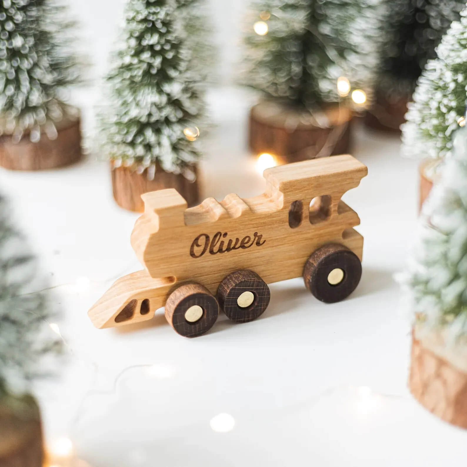 Montessori Wooden Toy Train - Personalized Name Engraving