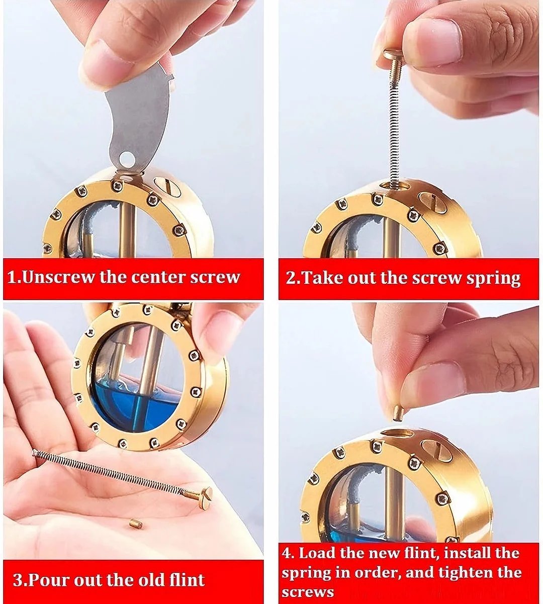 Vintage Trench Lighter Transparent Kerosene Lighter Cool Unique Lighter for Men (No Fuel) 