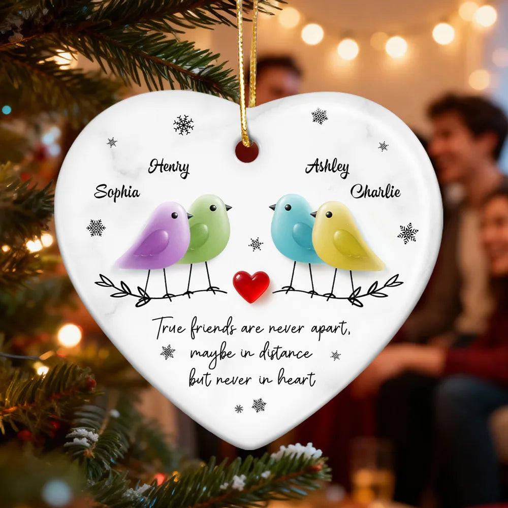 Personalized Funny Best Friends Besties Sea Glass Birds Ornament-Buy more Save more
