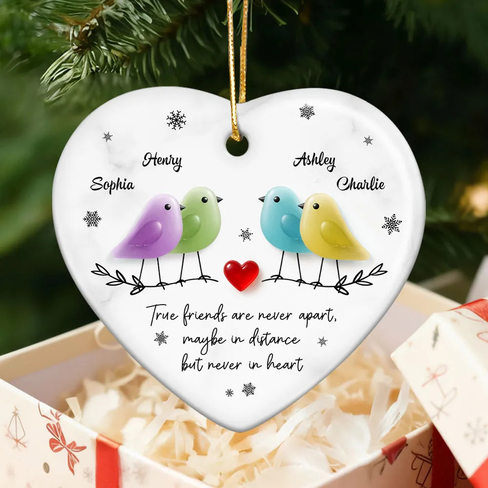 Personalized Funny Best Friends Besties Sea Glass Birds Ornament-Buy more Save more