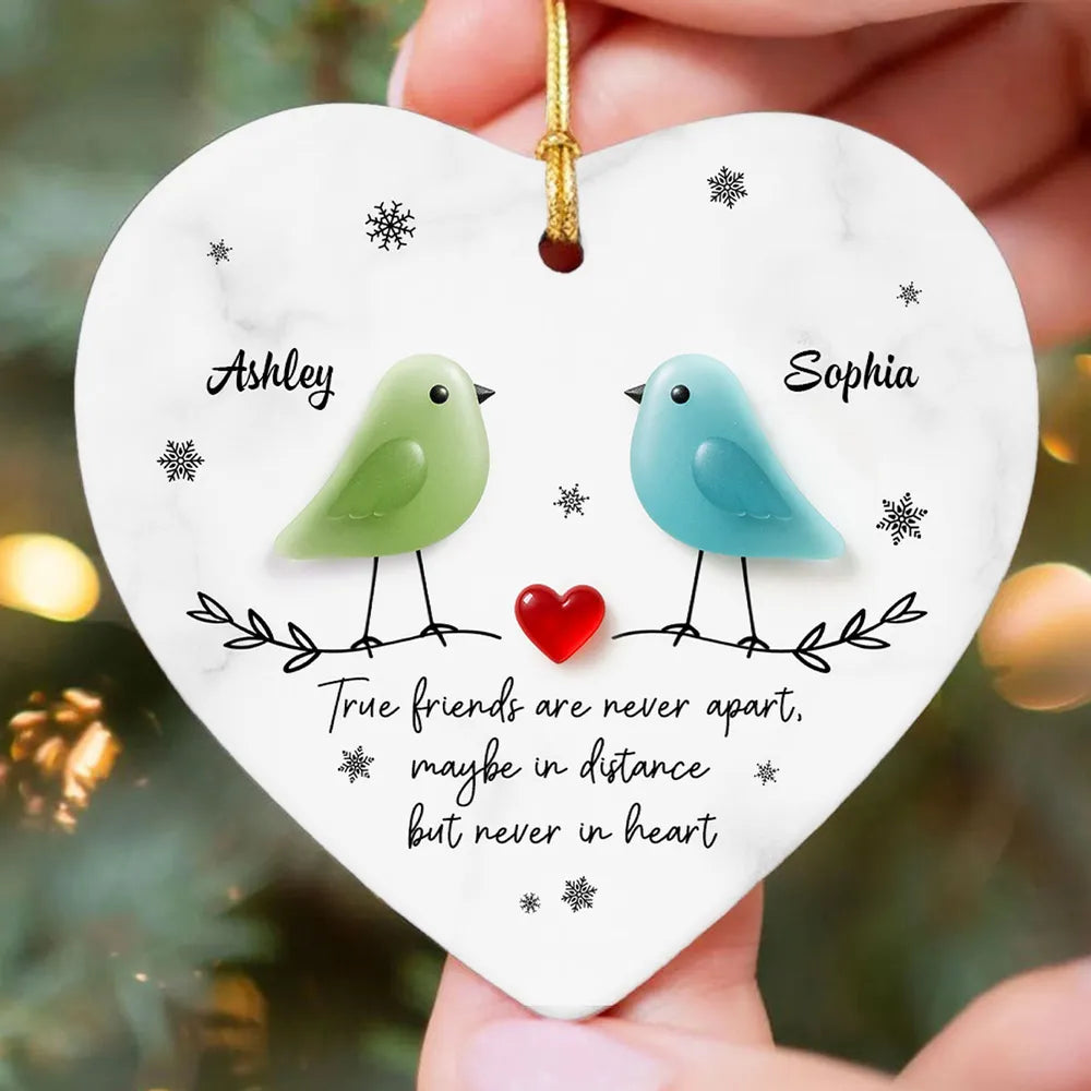 Personalized Funny Best Friends Besties Sea Glass Birds Ornament-Buy more Save more