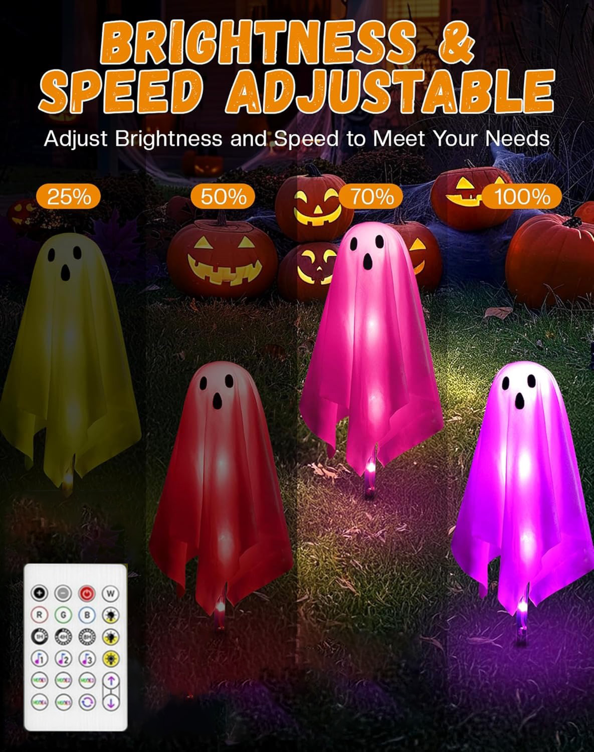 ⚡Flash Sale⚡4 Packs HalloweenGhost Pathway Lights Decorations Outdoor