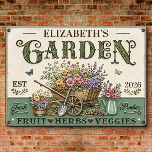 Custom Home Decor Metal Sign - Personalized Birthday Garden Gifts For Gardeners - Plants Bring Peace - 8X12 IN