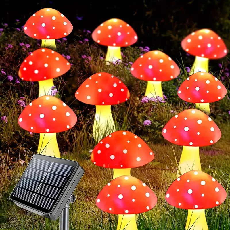 Solar Mushroom Lights Outdoor Garden Decor Lights