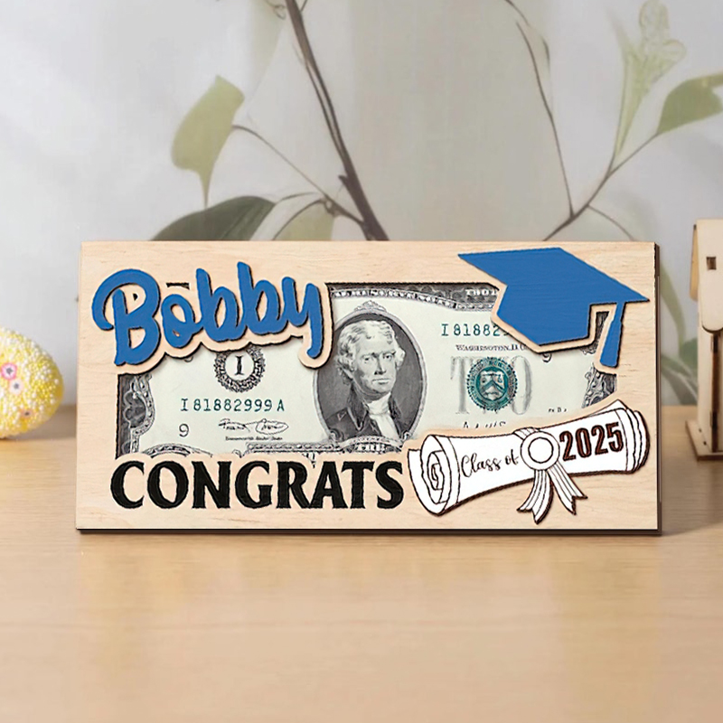 Personalized 2025 Graduation Money Clip with graduation cap