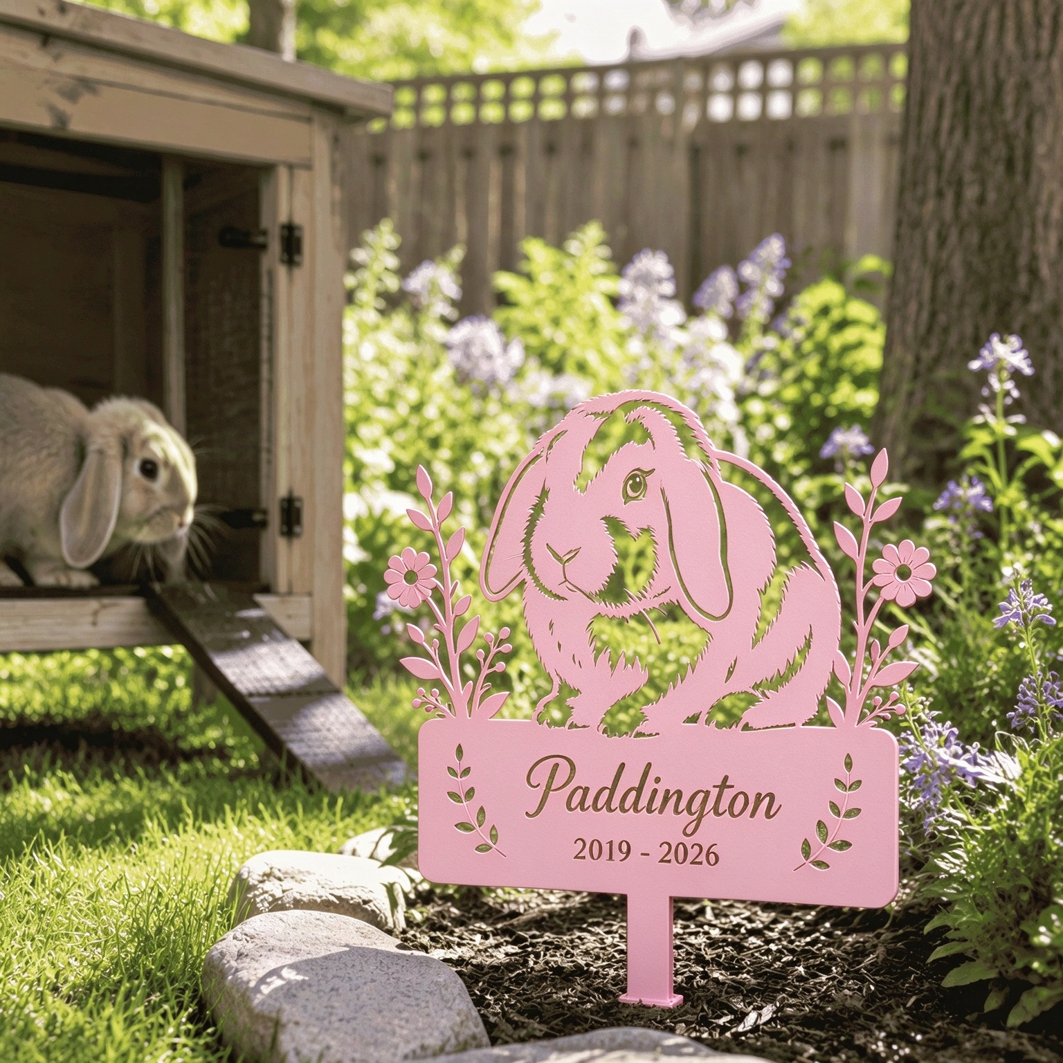 Personalized Pet Portrait Garden Memorial Stake 