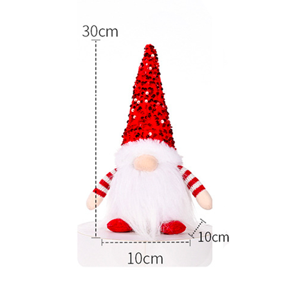 Christmas Sequins Glowing Gnome -- Tiered Tray Gnome