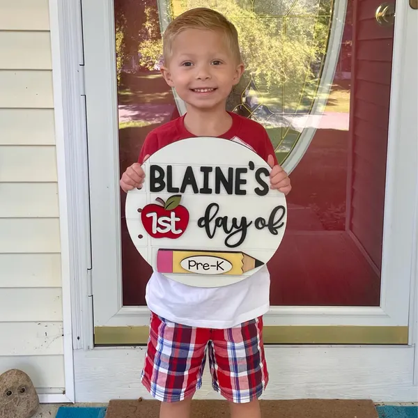 Personalized First/100th/Last Day of School Interchangeable Back to School Sign Prop For Kids Gift Ideas