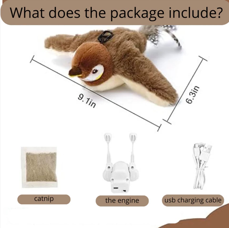 Flapping Wings Bird Catnip Toy