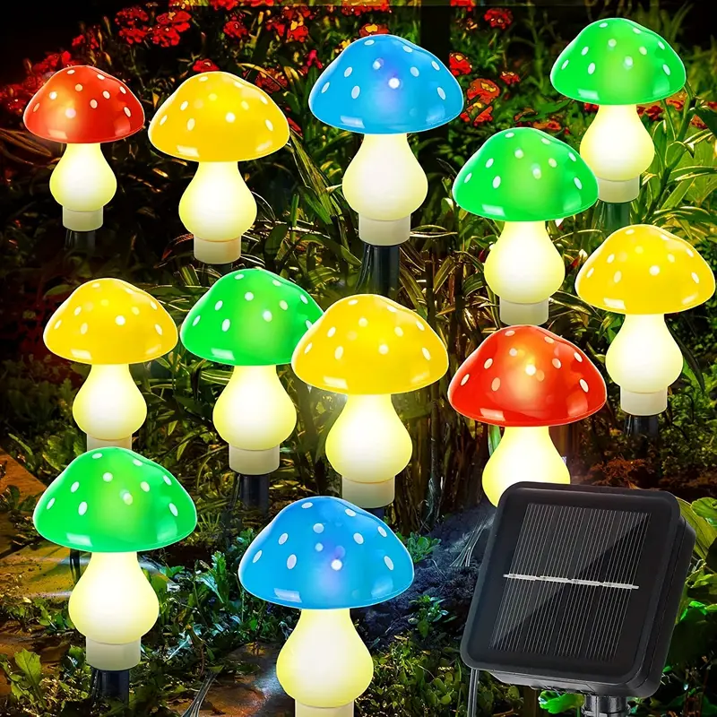 Solar Mushroom Lights Outdoor Garden Decor Lights