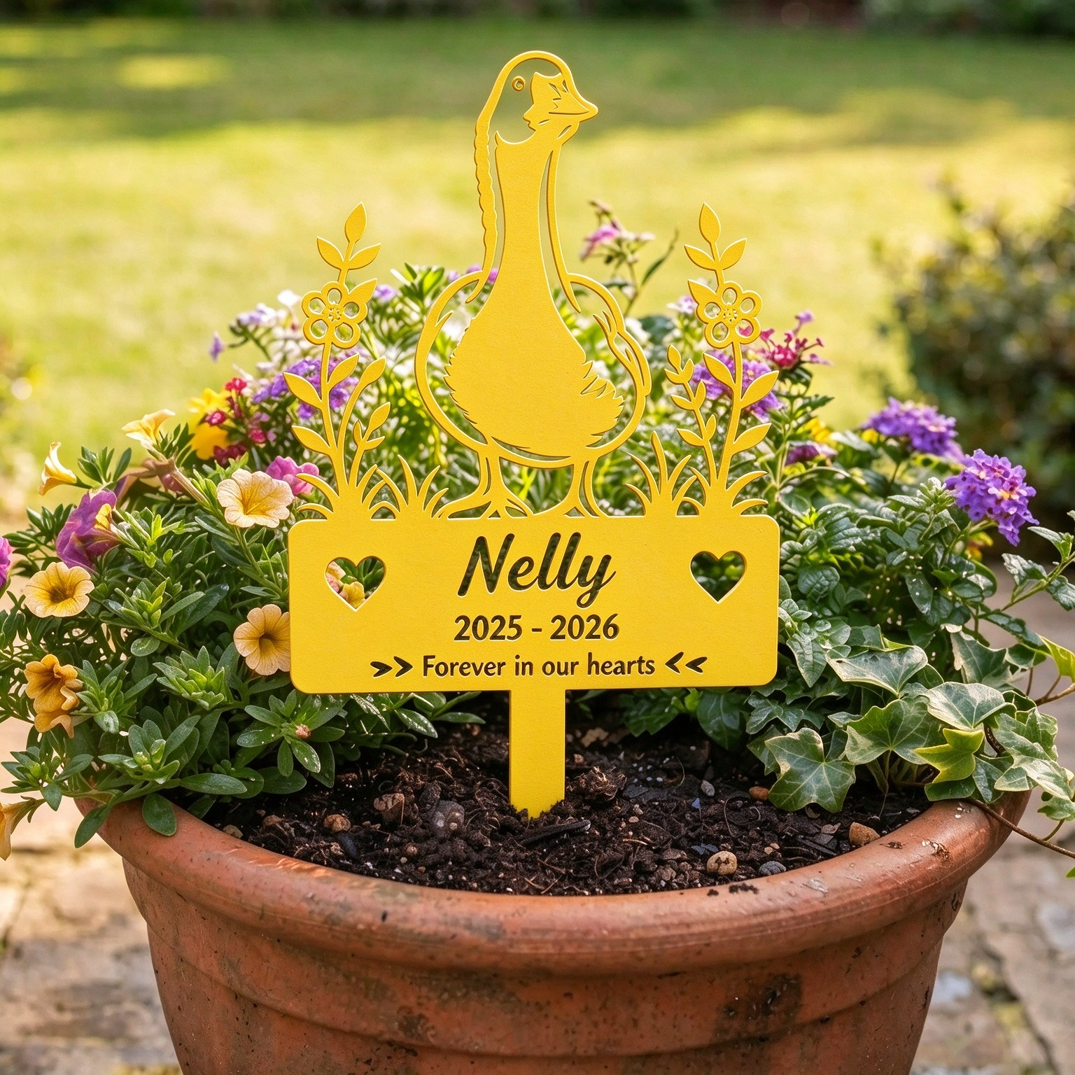 Personalized Pet Portrait Garden Memorial Stake 