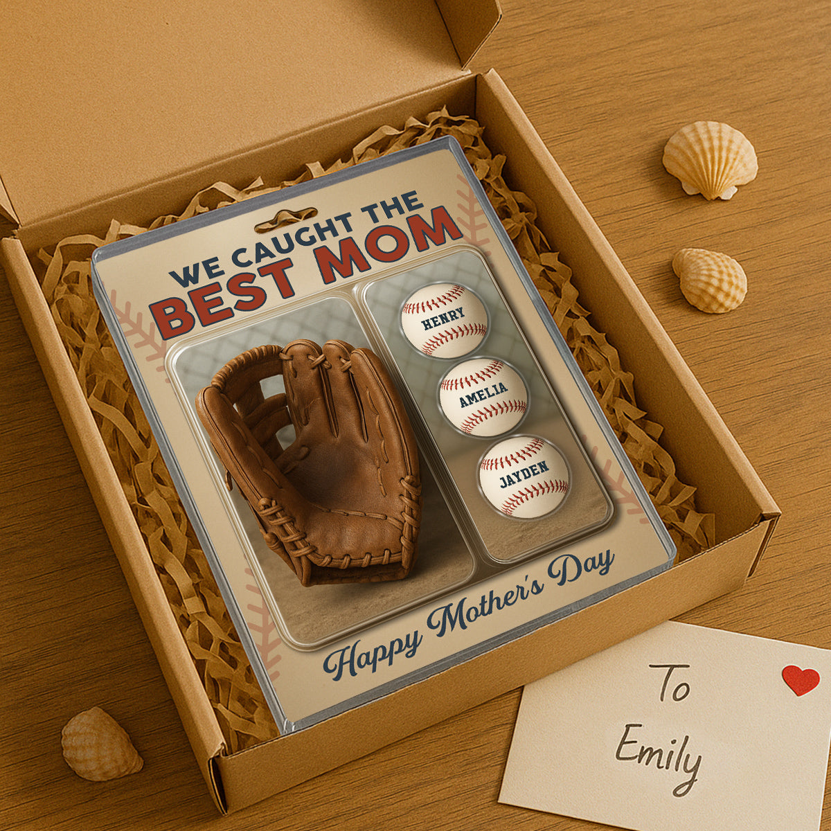 We Caught The Best Dad Grandpa Baseball & Glove Figures Style Personalized Acrylic Block Plaque