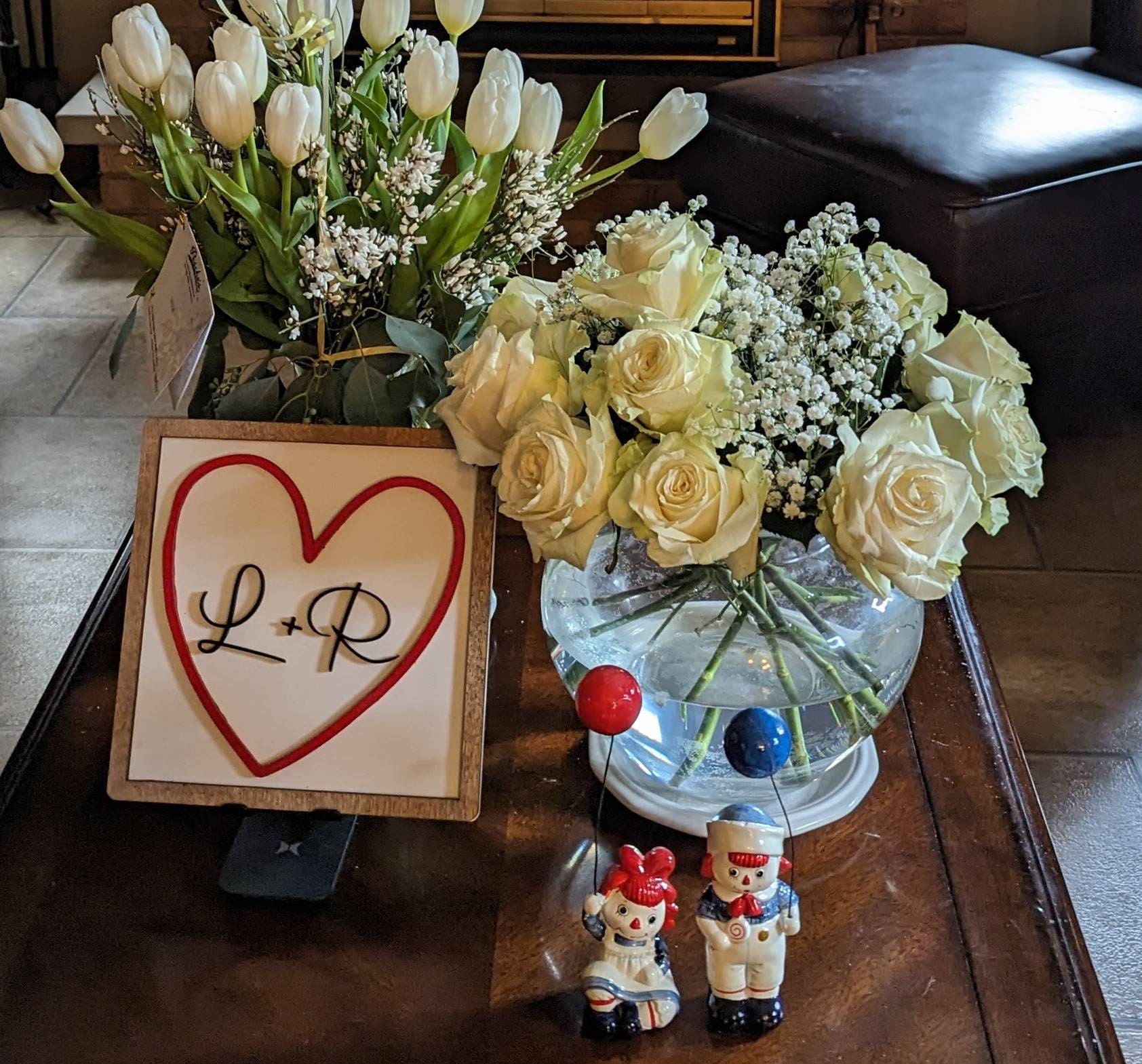 Personalized Initials Heart Sign - Valentines Heart with initials - Tiered Tray Valentines Signs or Shelf Signs - Personalized Valentines