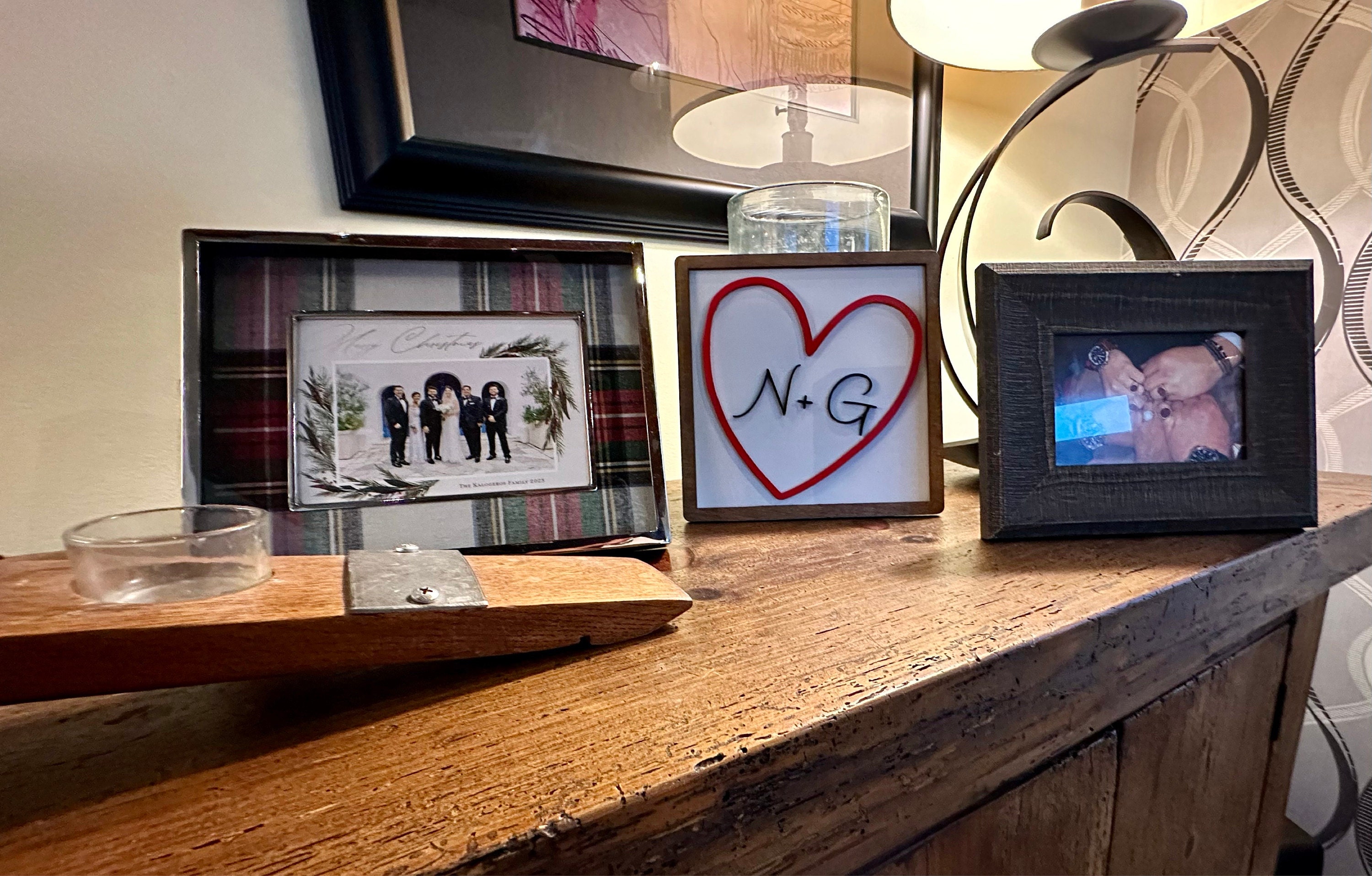 Personalized Initials Heart Sign - Valentines Heart with initials - Tiered Tray Valentines Signs or Shelf Signs - Personalized Valentines