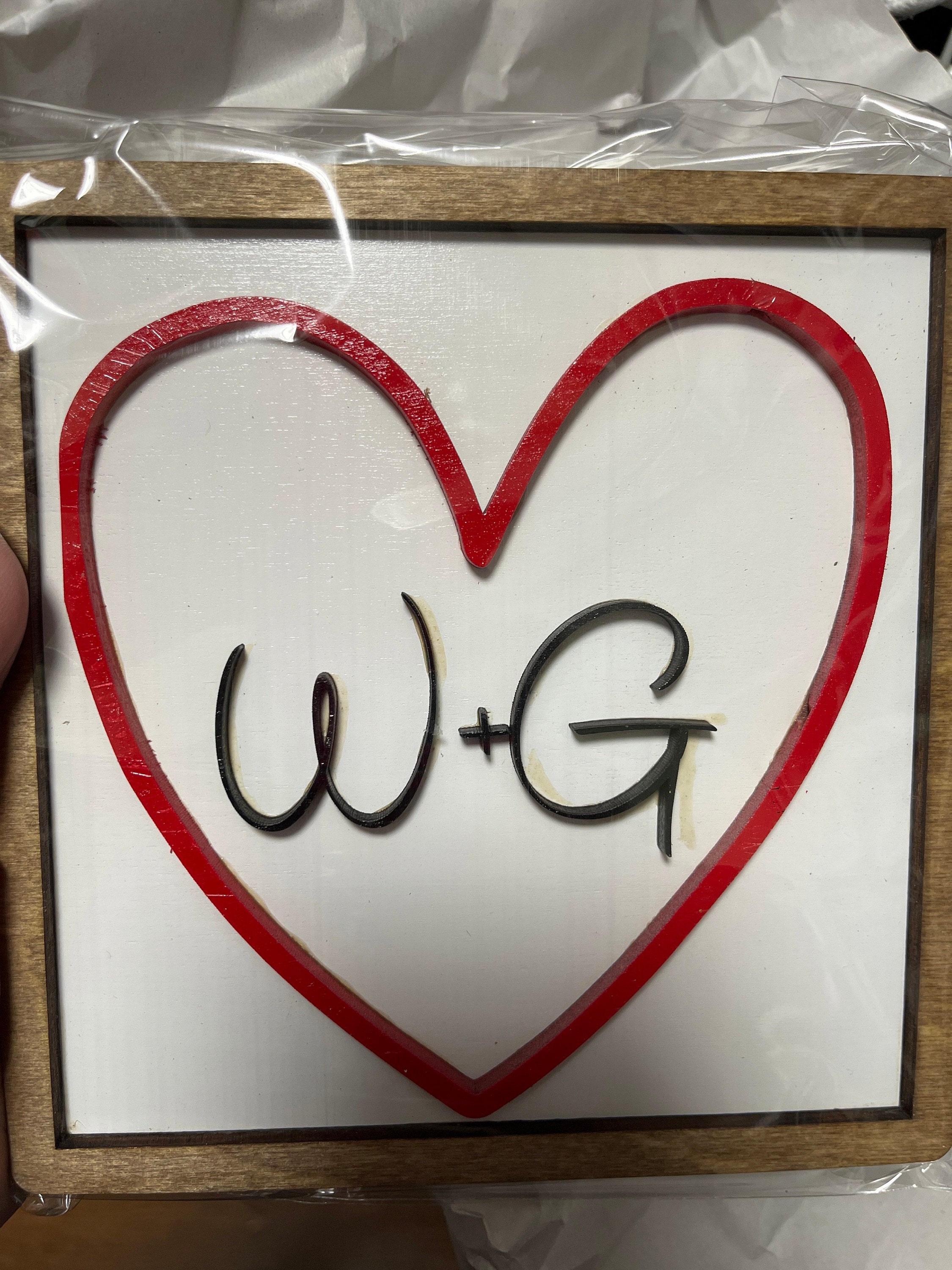 Personalized Initials Heart Sign - Valentines Heart with initials - Tiered Tray Valentines Signs or Shelf Signs - Personalized Valentines