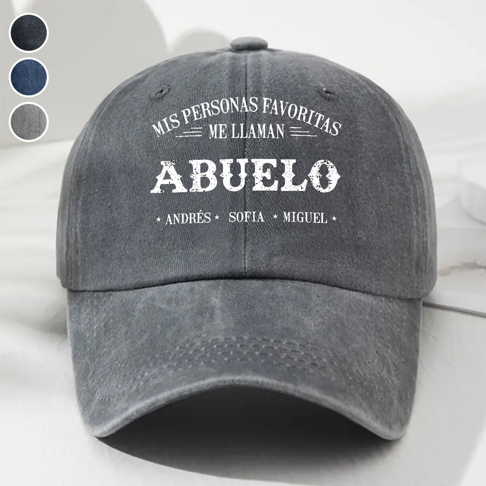 Mis Personas Favoritas Me Llaman - Gorra de Mezclilla Vintage Lavada Personalizada