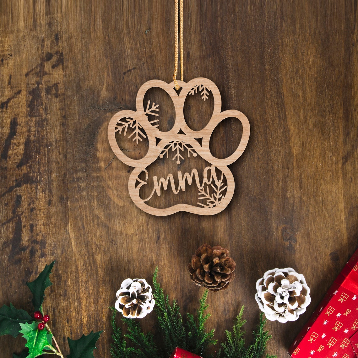 Personalized Name Christmas Ornament, Custom Pet Ornament