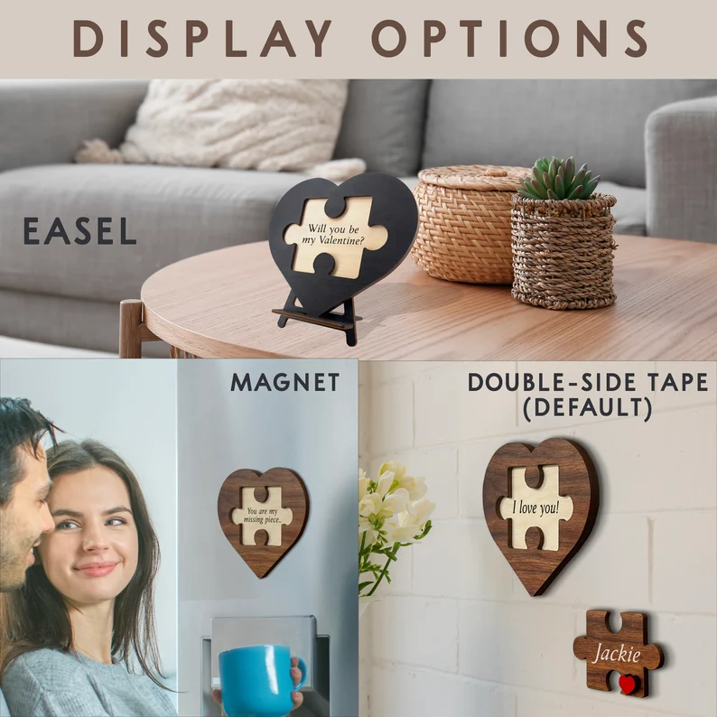 Personalized Love Keepsake Couple Jigsaw Puzzle Name Logo