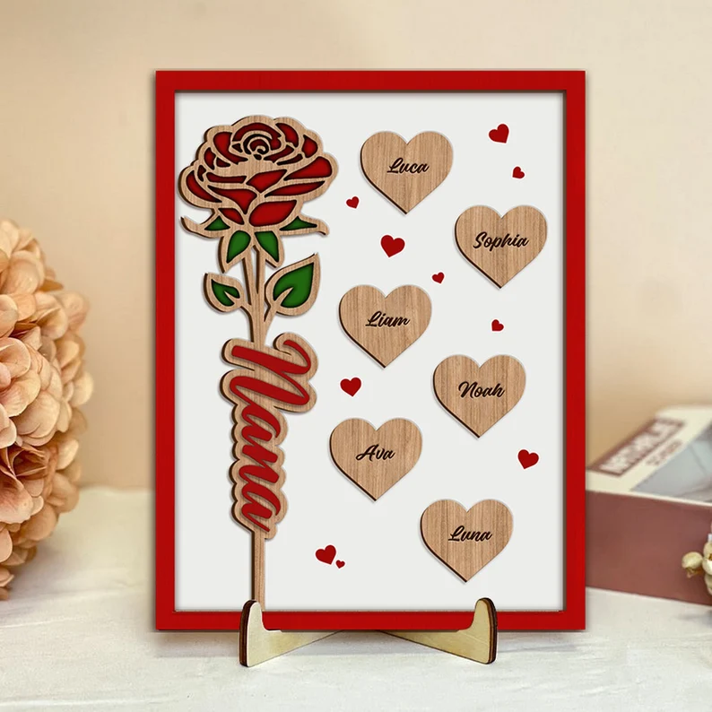 Personalized Mother's Day Wooden Flower Sign