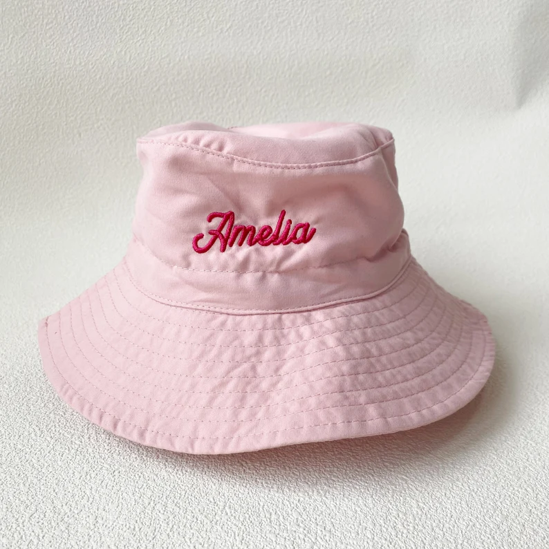 Personalized Cute Embroidered Name Summer Bucket Hat