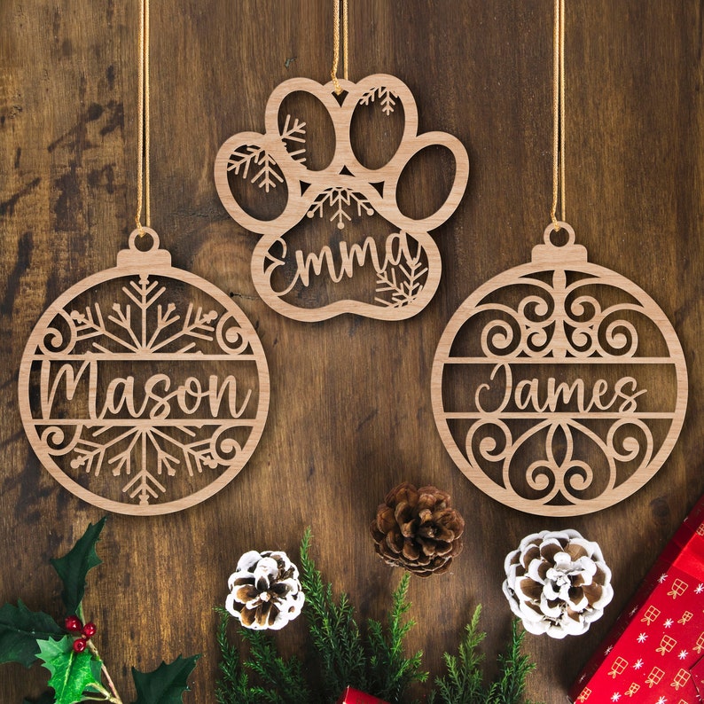Personalized Name Christmas Ornament, Custom Pet Ornament